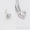 OPEN-HEART NESTING HEART WITHIN A HEART 316L SURGICAL STEEL L-SHAPE NOSE RING